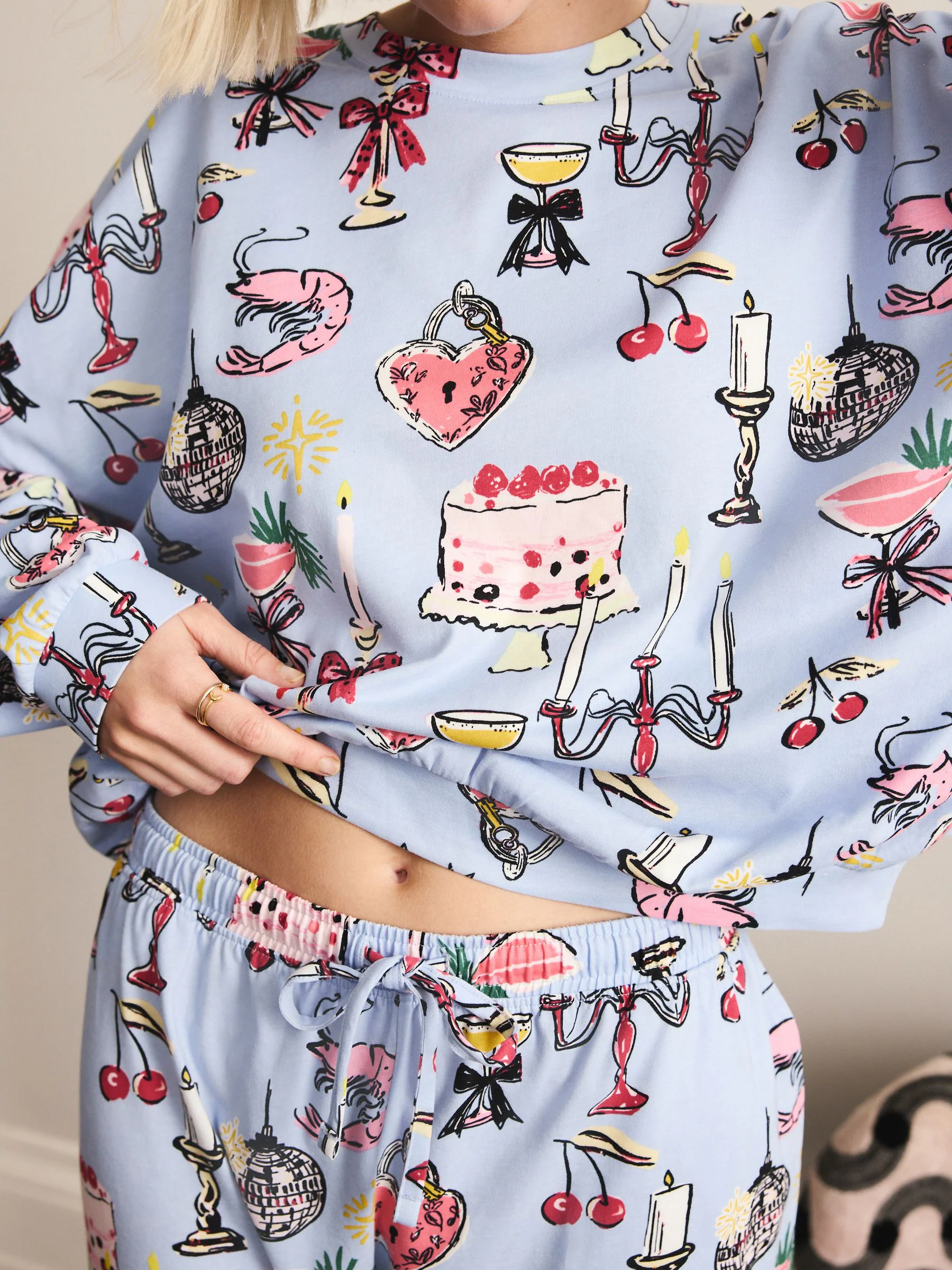 Blauwe Kaarsen - Pyjama met lange mouwen