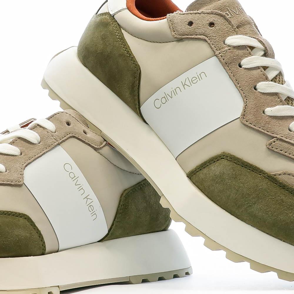 Calvin Klein Jeans Baskets Beige/Kaki Homme Calvin Klein Jeans Top Lace