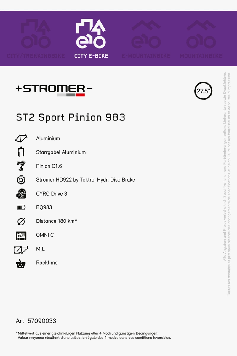 Stromer ST2 Sport Pinion 27.5 E-Bike 2023