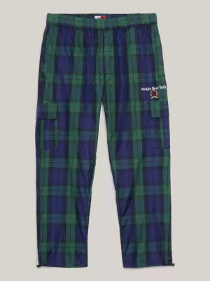 Calças cargo xadrez tartan Tommy x Awake NY