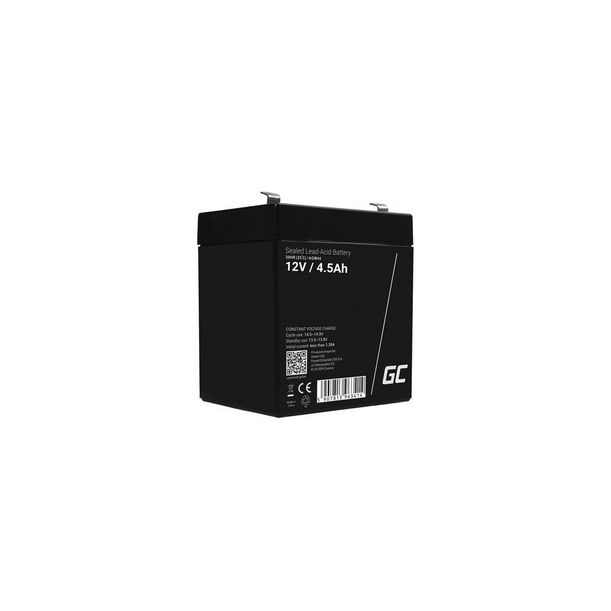 Green Cell AGM Batteri 12V 4.5Ah