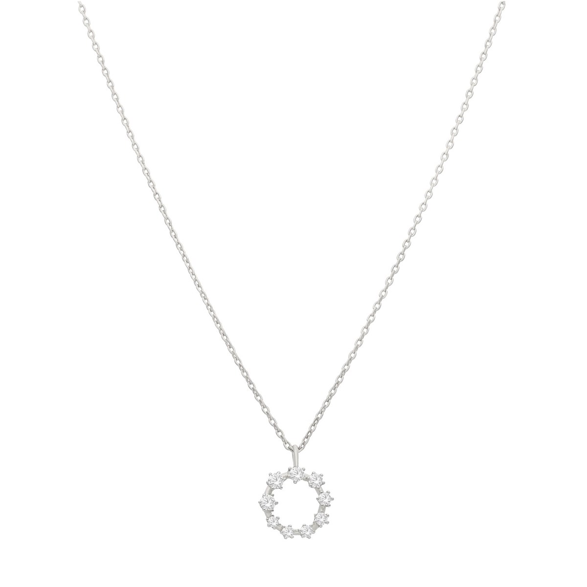 Collier Argenté Couronne Sertie