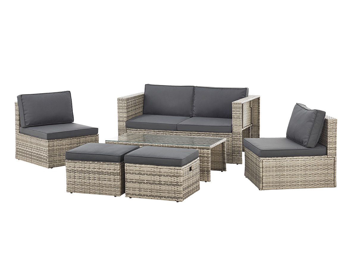 Juskys Salou polyrotan loungeset - Grey