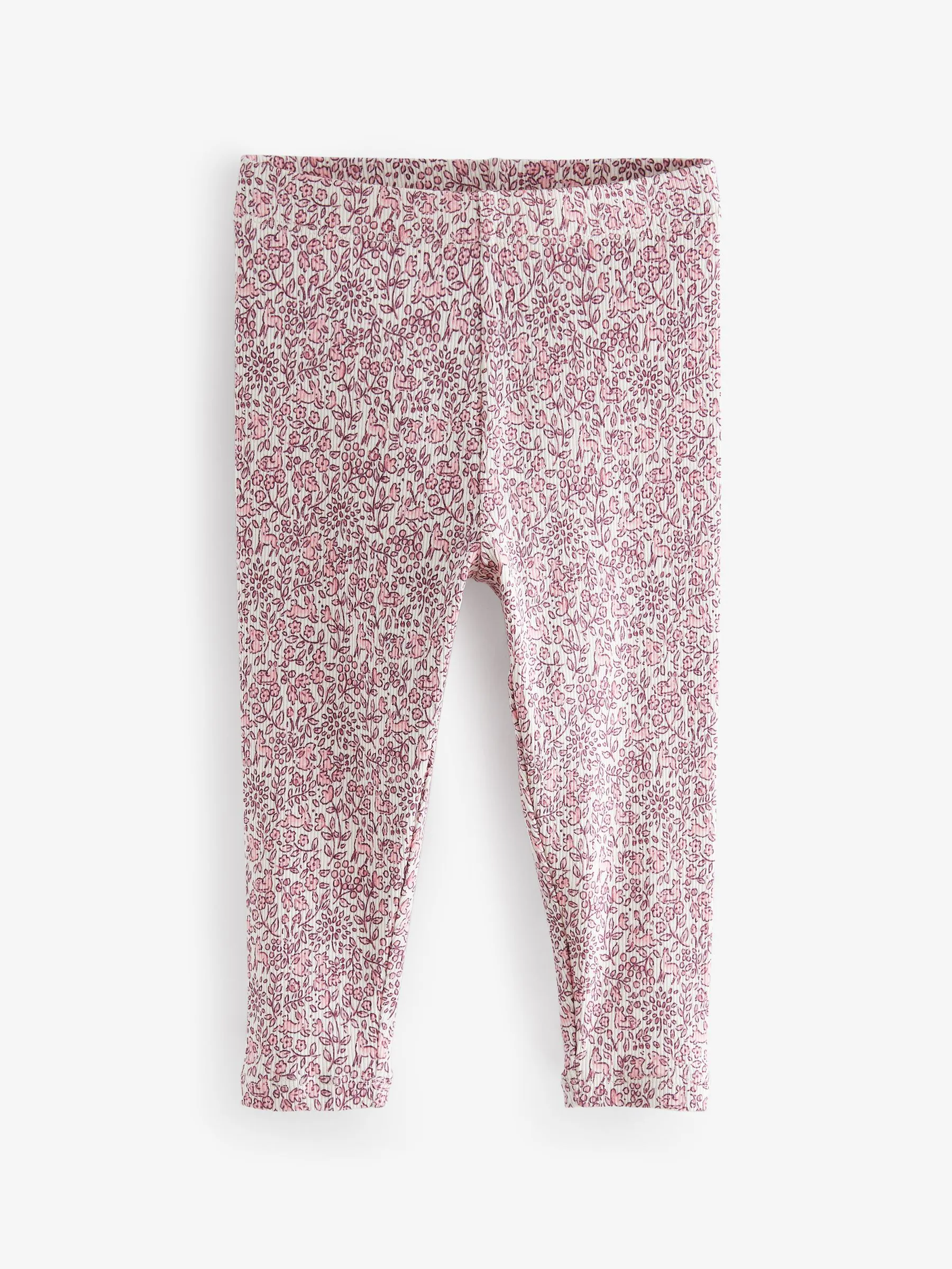 Roze - Verpakking van 5 geribbelde Leggings (3mnd -7jr)