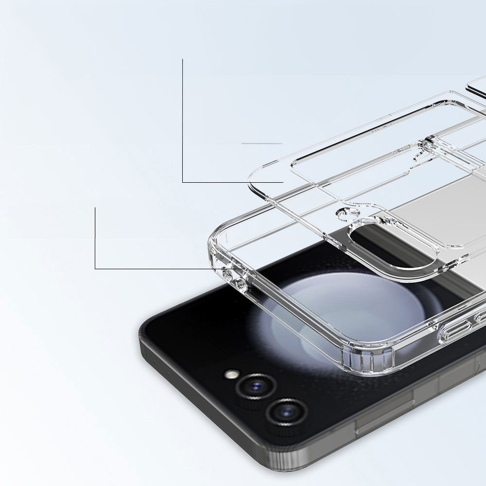 Samsung Galaxy Z Flip7 FE / Z Flip6 Hybrid Hülle TPU Bumper Acryl Rückseite - Transparent