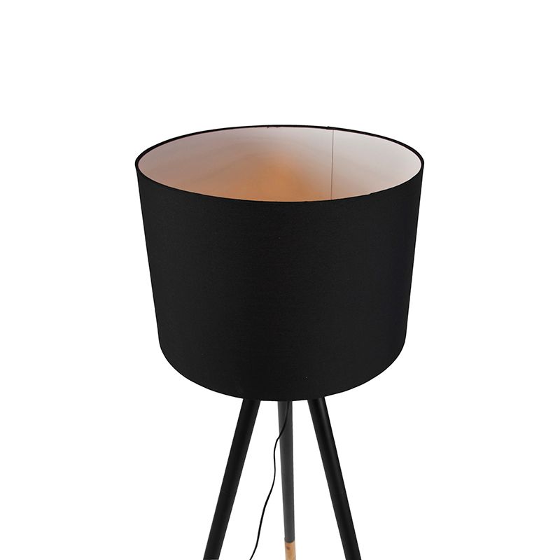 Set van tafel- en vloerlamp met kap zwart - Pip