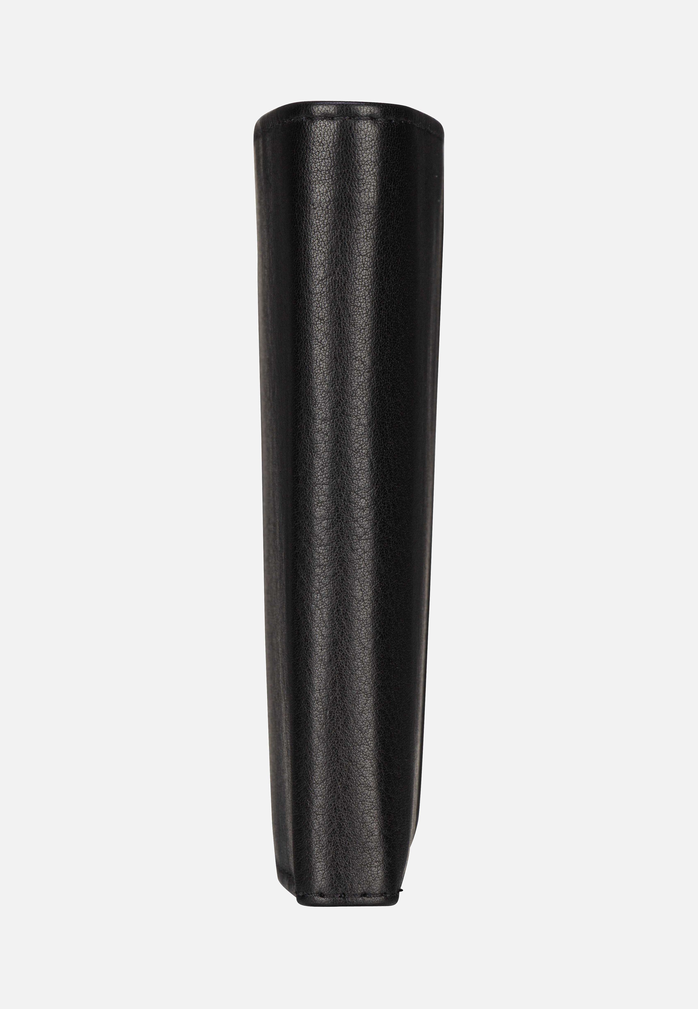 Nome Vertical with Flap I Schwarz - Portemonnaie