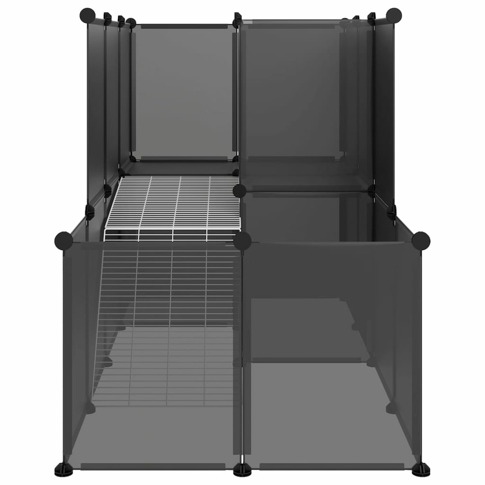 Cage pour petits animaux noir 142x74x93 cm pp et acier
