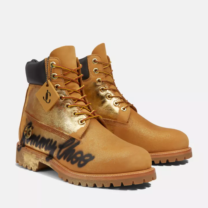 Bottine taggée Jimmy Choo x Timberland pour homme en jaune