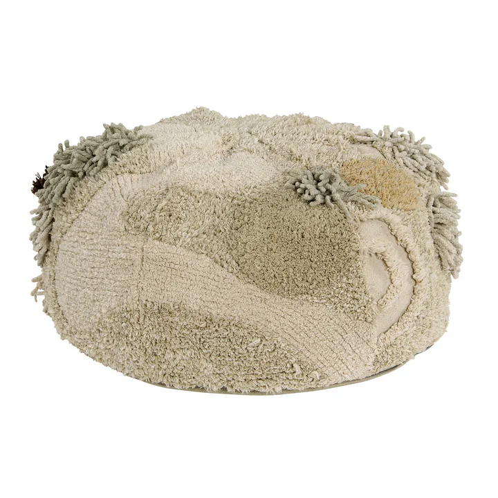 Lorena Canals - Mossy Rock Pouf, Ø 50 cm, grün / beige