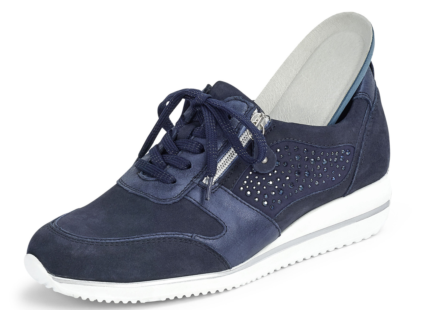 Waldläufer Sneaker mit Glitzersteinchen verziert