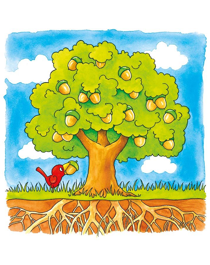 Lagenpuzzle DER BAUM 44-teilig aus Holz in bunt