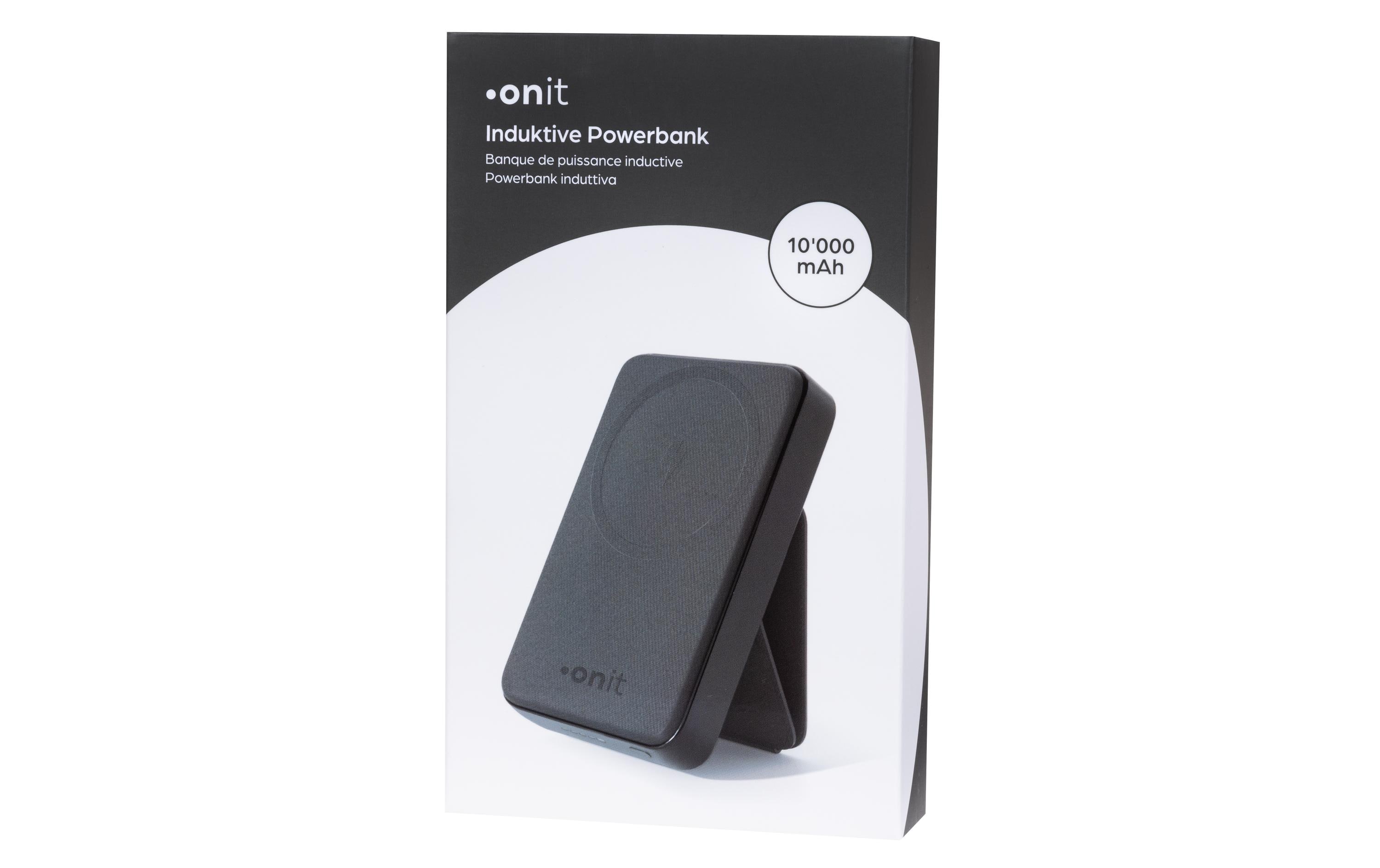 Powerbank Induktiv 10000 mAhKompakte Powerbank zum kabellosen Schnellladen von Smartphones