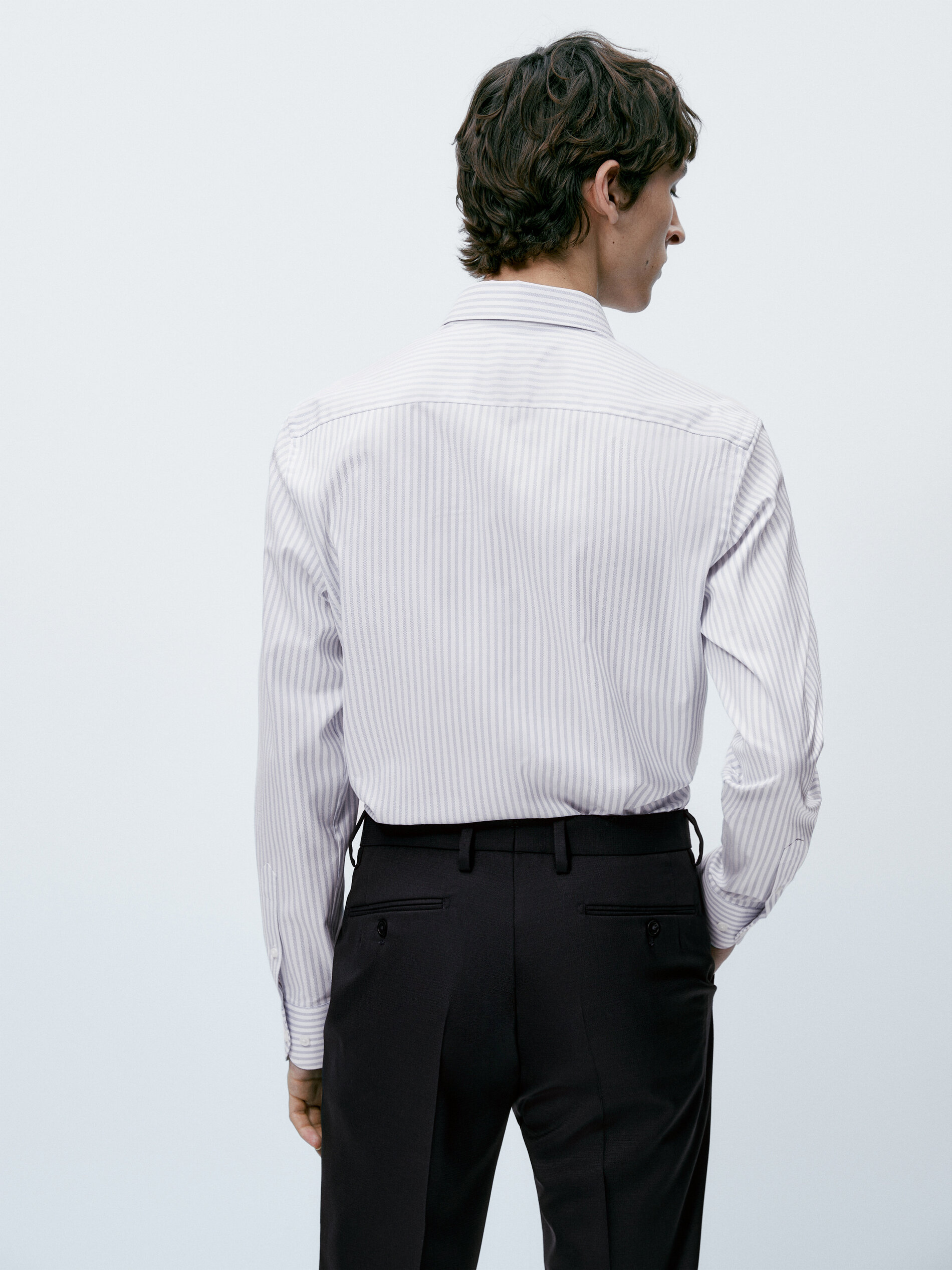 Camisa de fácil passar, corte regular - CELESTE