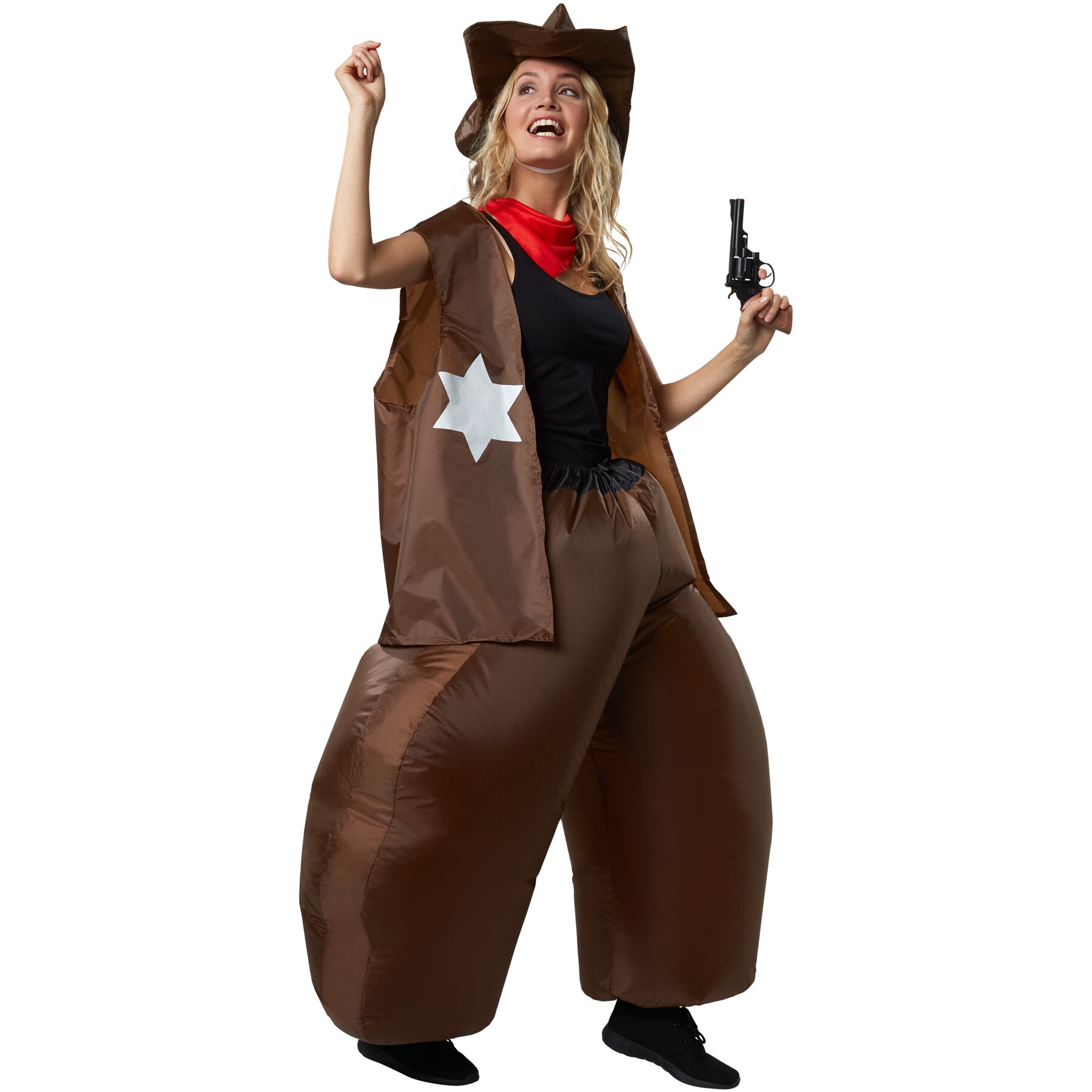 tectake® Selbstaufblasbares Kostüm Cowboy