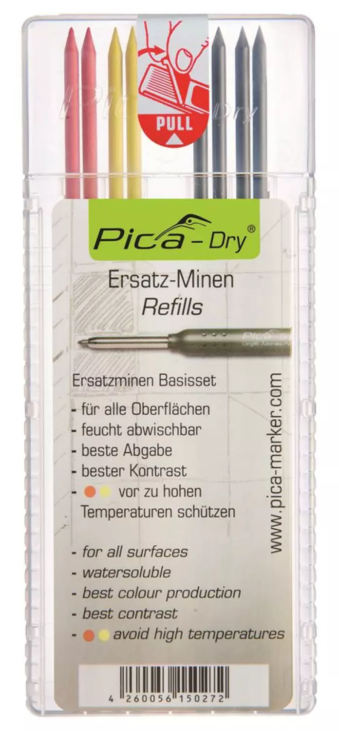Pica 4020 Dry Navulling - Grafiet/Rood/Geel (8st)
