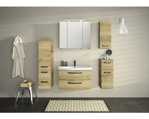 Jungborn wastafelmeubel VENTITRE BxHxD 80 x 49,2 x 43 cm Frontkleur halifax eiken naturel