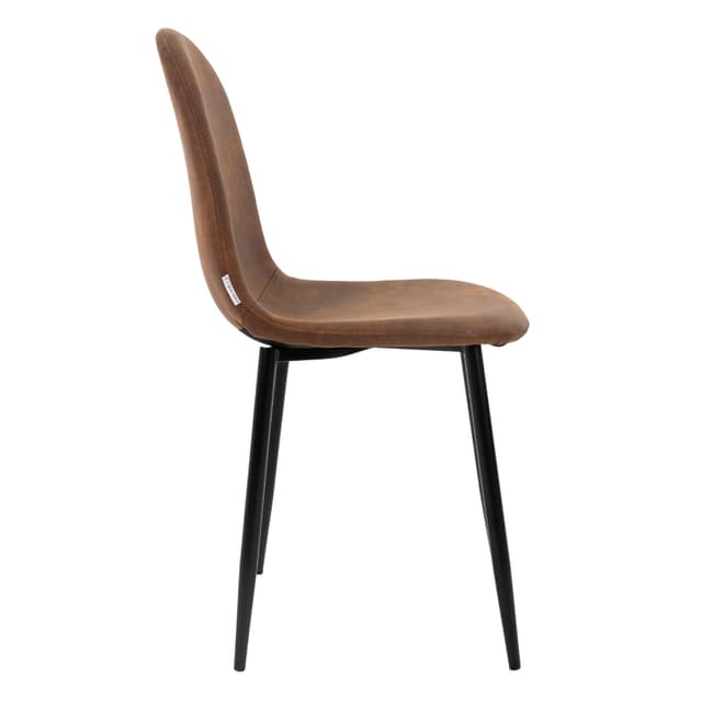 ML-Design 4 spisebordsstole med ryglæn, brun med metalben