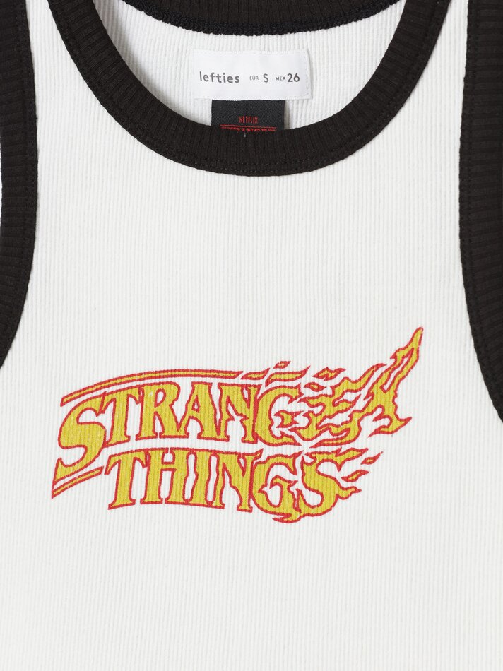 Camiseta canelada Stranger Things Netflix - Branca