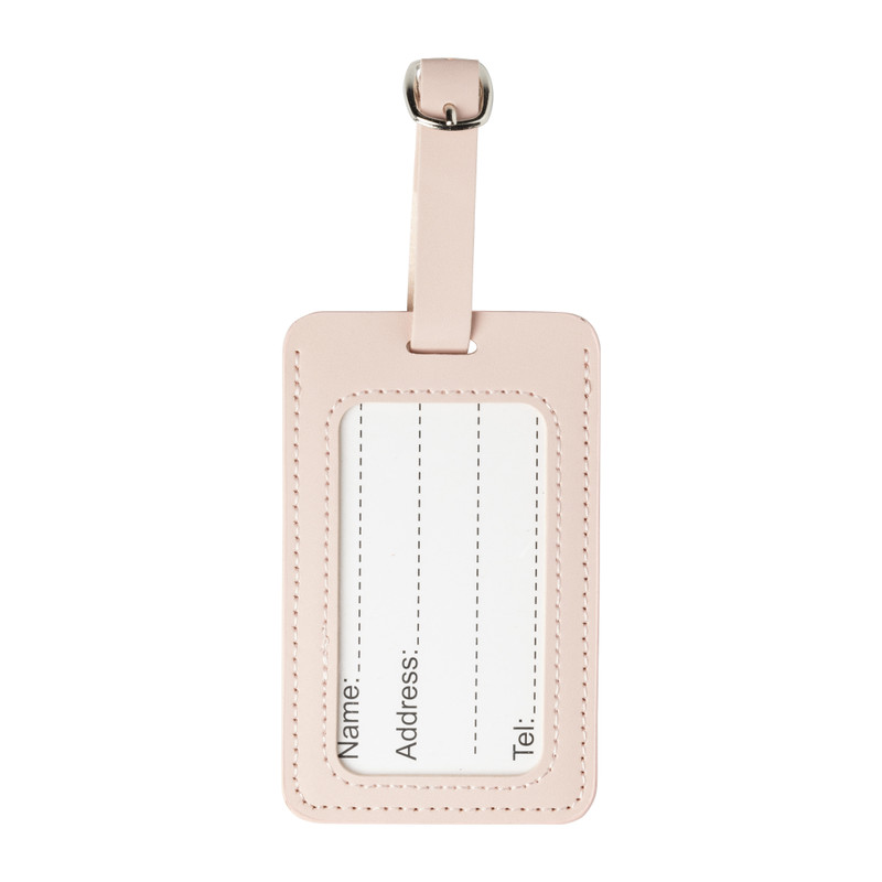 Bagagelabel - roze - 10.5x6.5x0.2 cm
