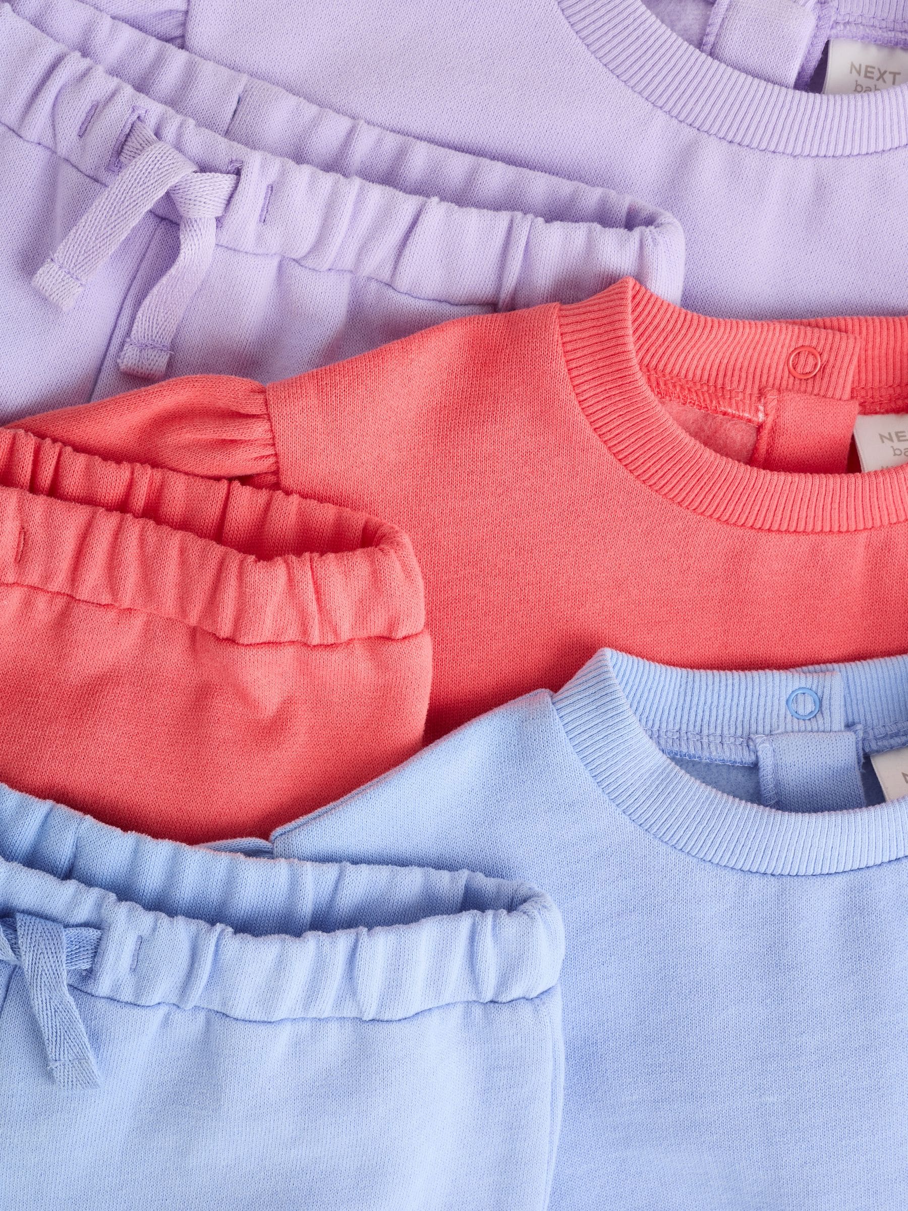 Paars/roze/blauw - Baby sweatshirt en joggingbroek 6 -delige set (0mnd -2jr)