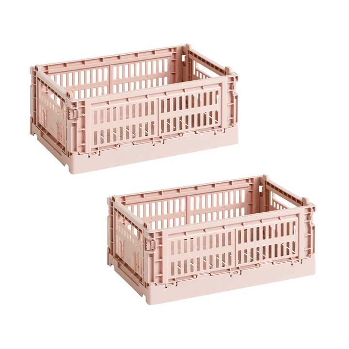 HAY - Colour Crate Korb S, 26,5 x 17 cm, blush, recycled (2er Set)