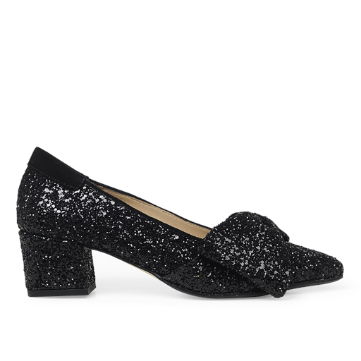 Angulus 1550-104 Glitter Pumps, Black Glitter, 39