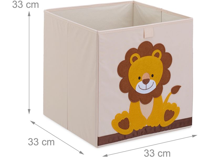 relaxdays Spielzeugbox Löwe Faltbare Aufbewahrungsbox für das Kinderzimmer