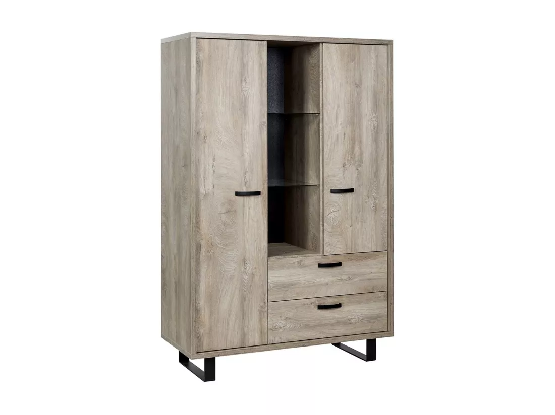 Meuble de Rangement XL coloris chêne clair collection NEWTON. Grande capacité de rangement.