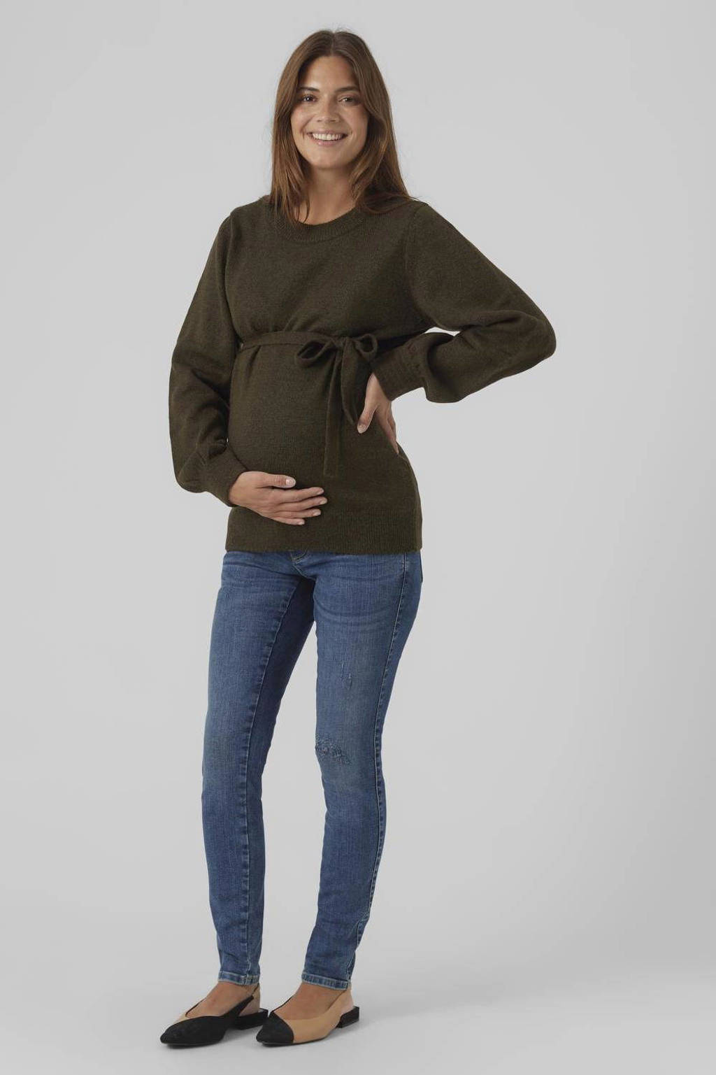 MAMALICIOUS zwangerschapstrui MLNEWANNE van polyester donkergroen