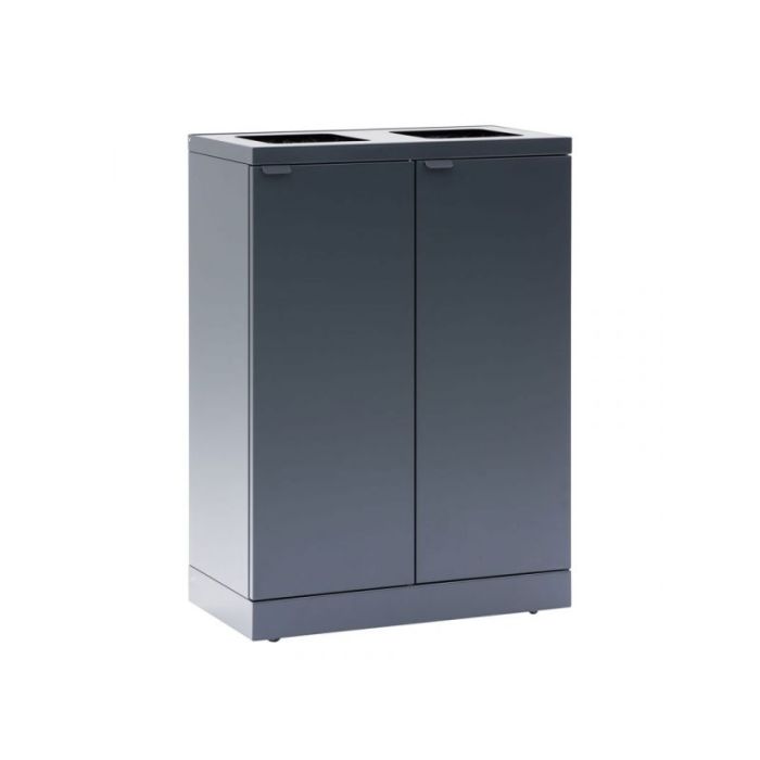 Buiten afvalbak 2x65 liter Bica 867 Afvalscheidingsunit 2x65 Liter Antraciet Model VB195329 (8713631195329)