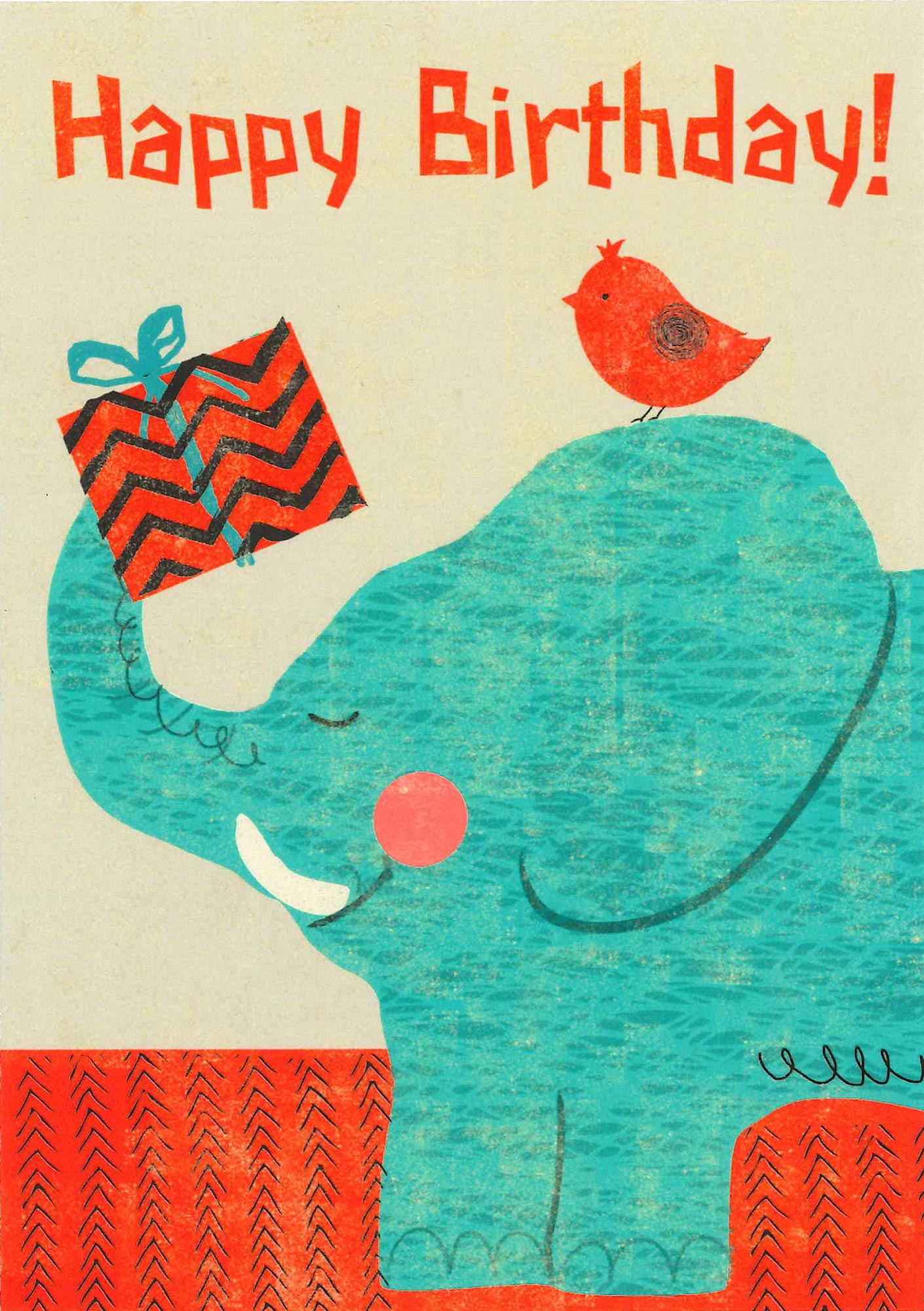 Postkarte 'Happy Birthday Elefant' günstig bestellen