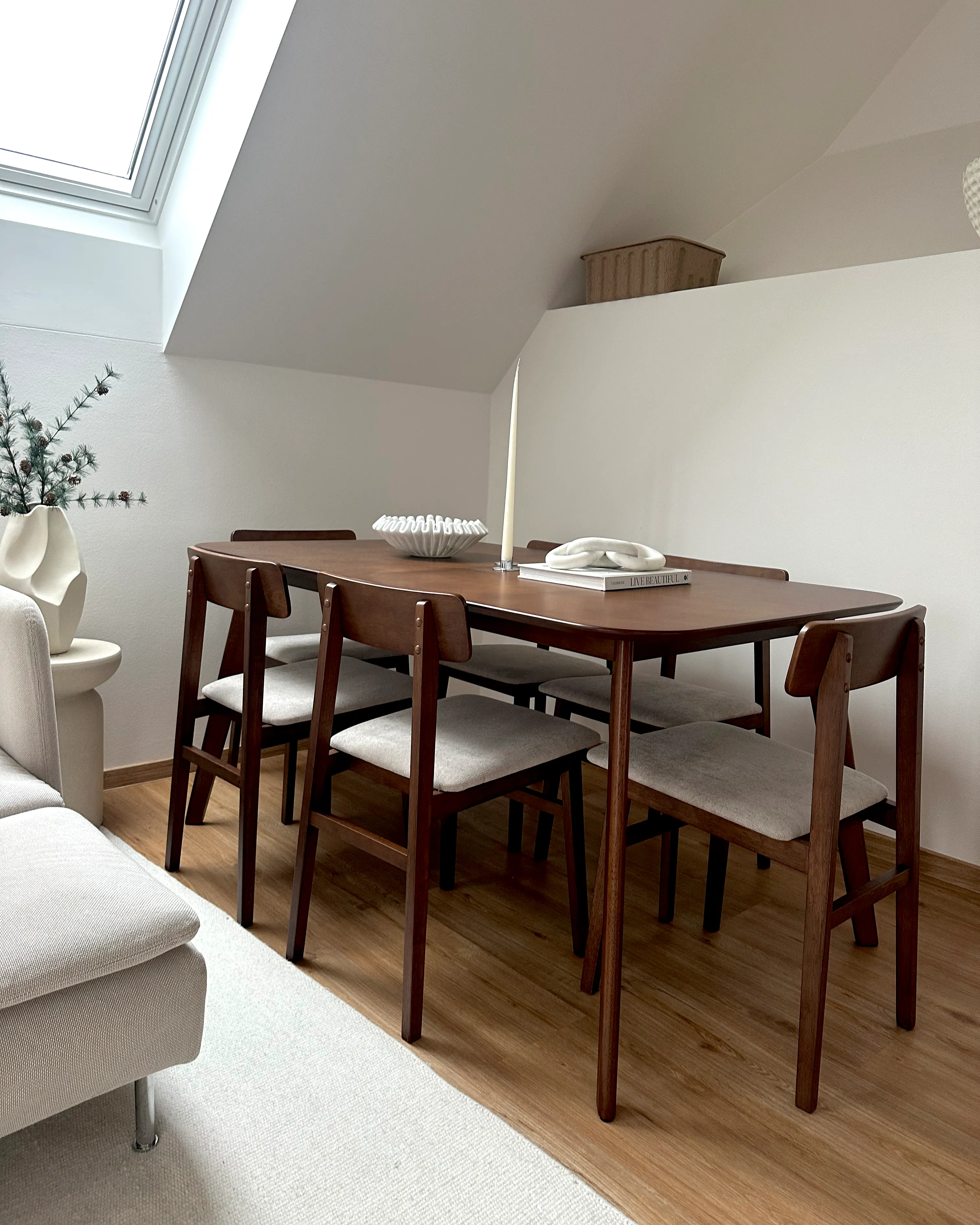Set van 2 eetkamerstoelen STACY Hout Taupe