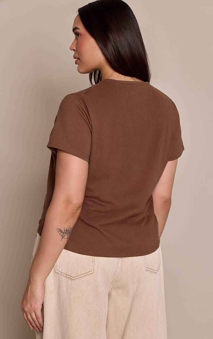 Chocolat T-shirt Grande Taille En Coton Premium À Manches Courtes