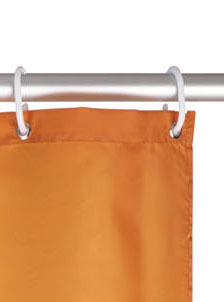 Wenko anti-schimmel douchegordijn 180x200cm polyester uni oranje inclusief ringen