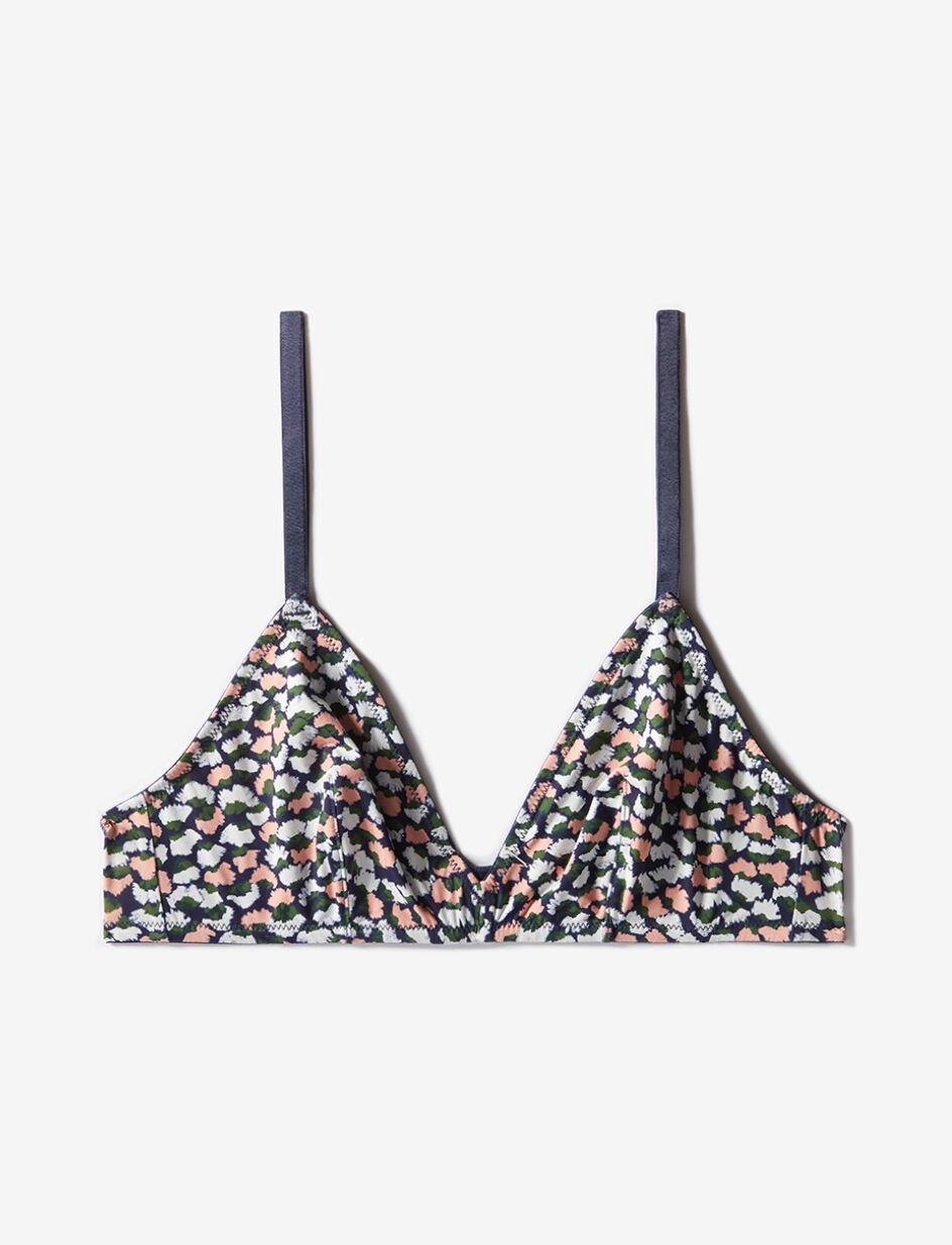 Soutien-gorge sans armatures - pompon bleu encre
