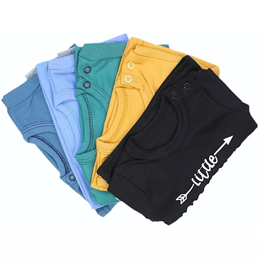 TupTam Baby Jungen Langarmshirt 5er Set schwarzgelb