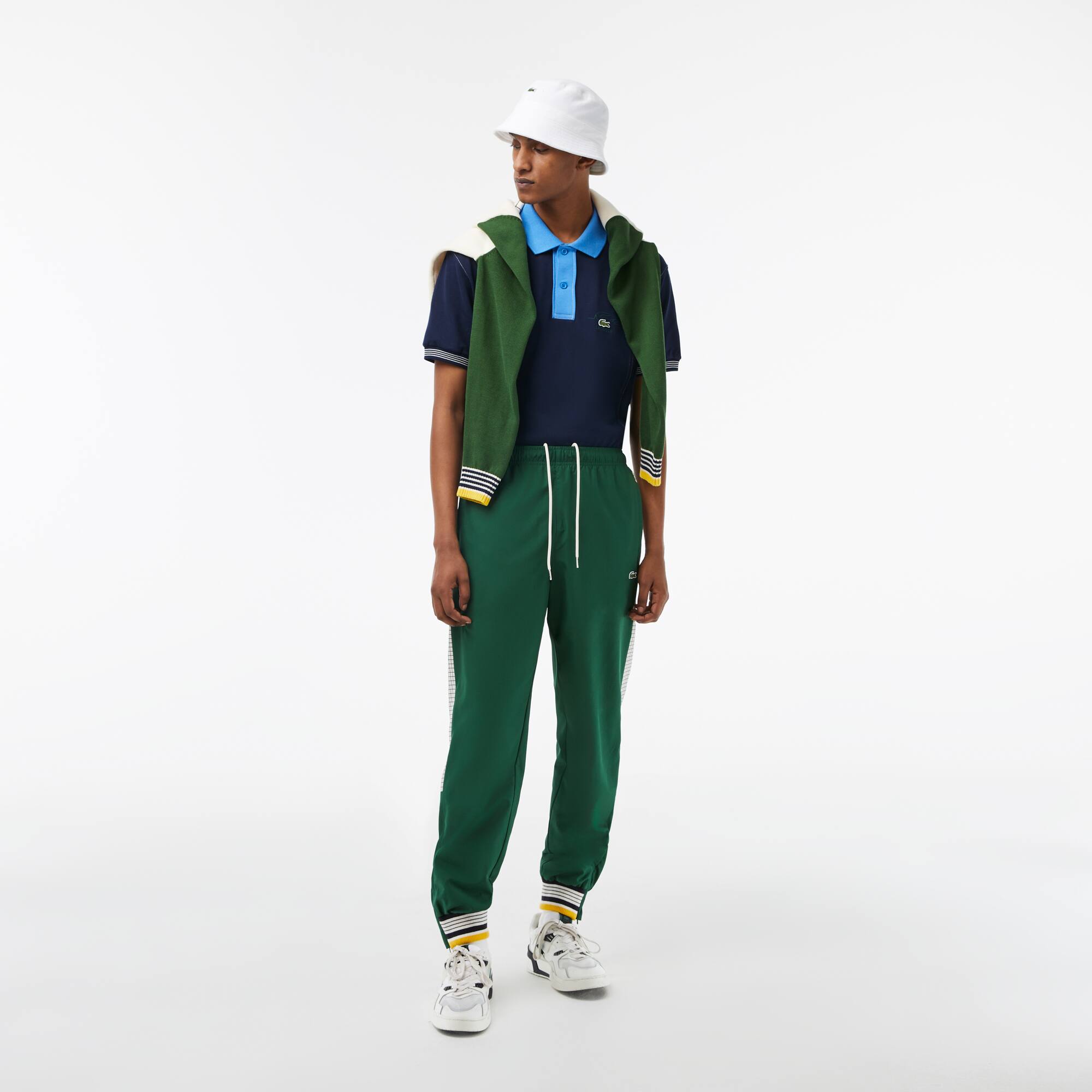Polo bicolore homme Lacoste en coton biologique Manches Courtes - Bleu - Lacoste - Homme