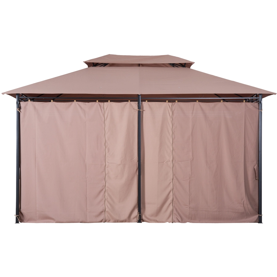 Outsunny Gartenpavillon mit Seitenwände braun