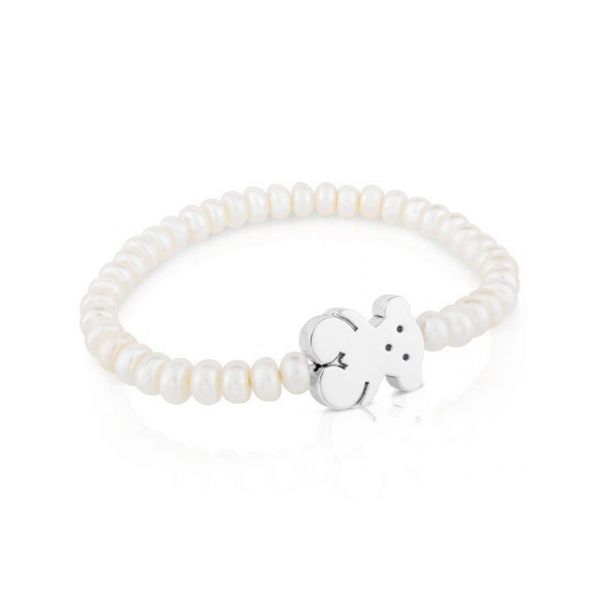Tous Pulseira Sweet Dolls de Pérolas c/ Urso de Prata - MP_0086322_015904690