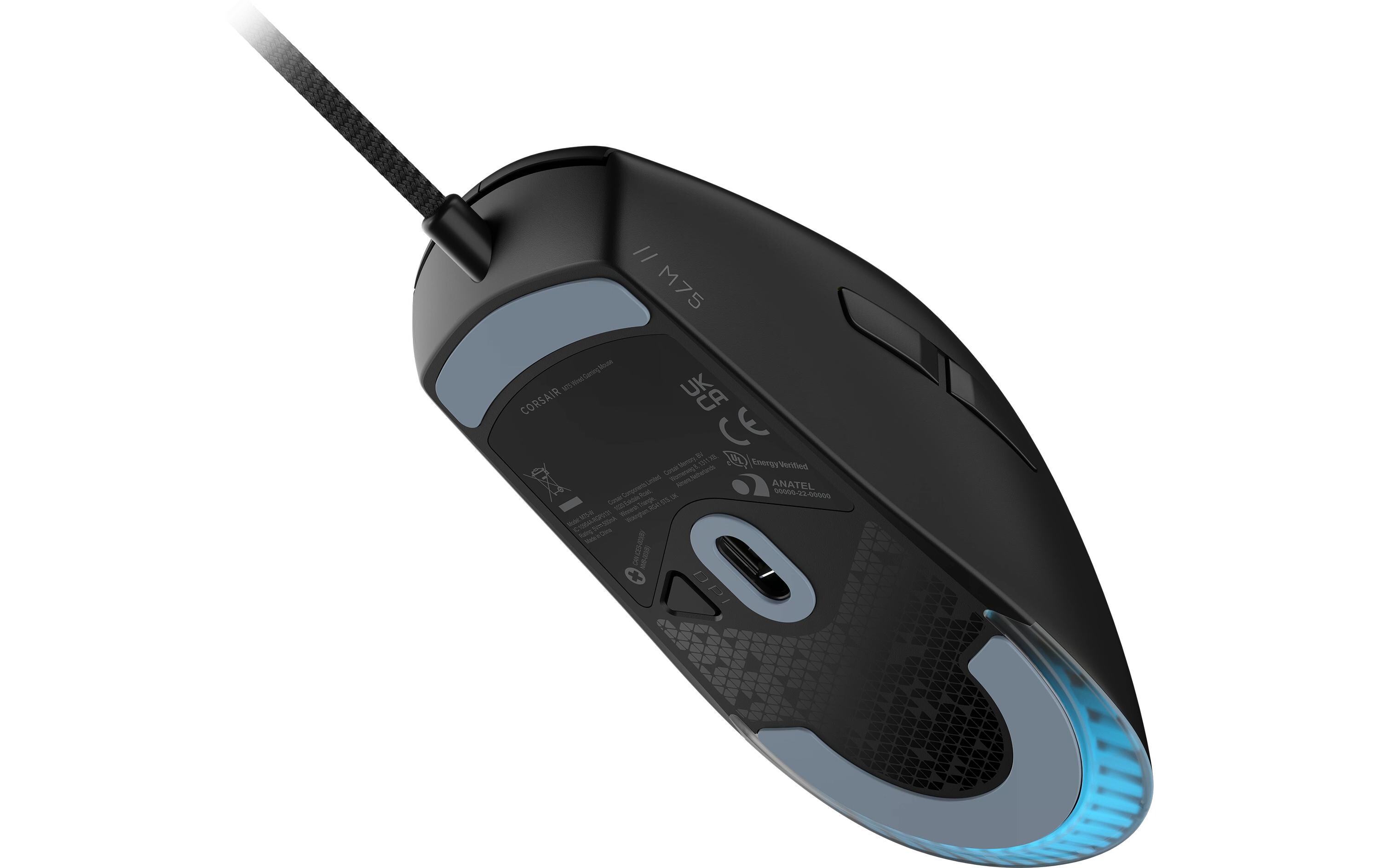 Gaming-Maus M75 SchwarzLeichte RGB-Gaming-Maus mit 26'000 dpi Corsair «Marksman»-Sensor