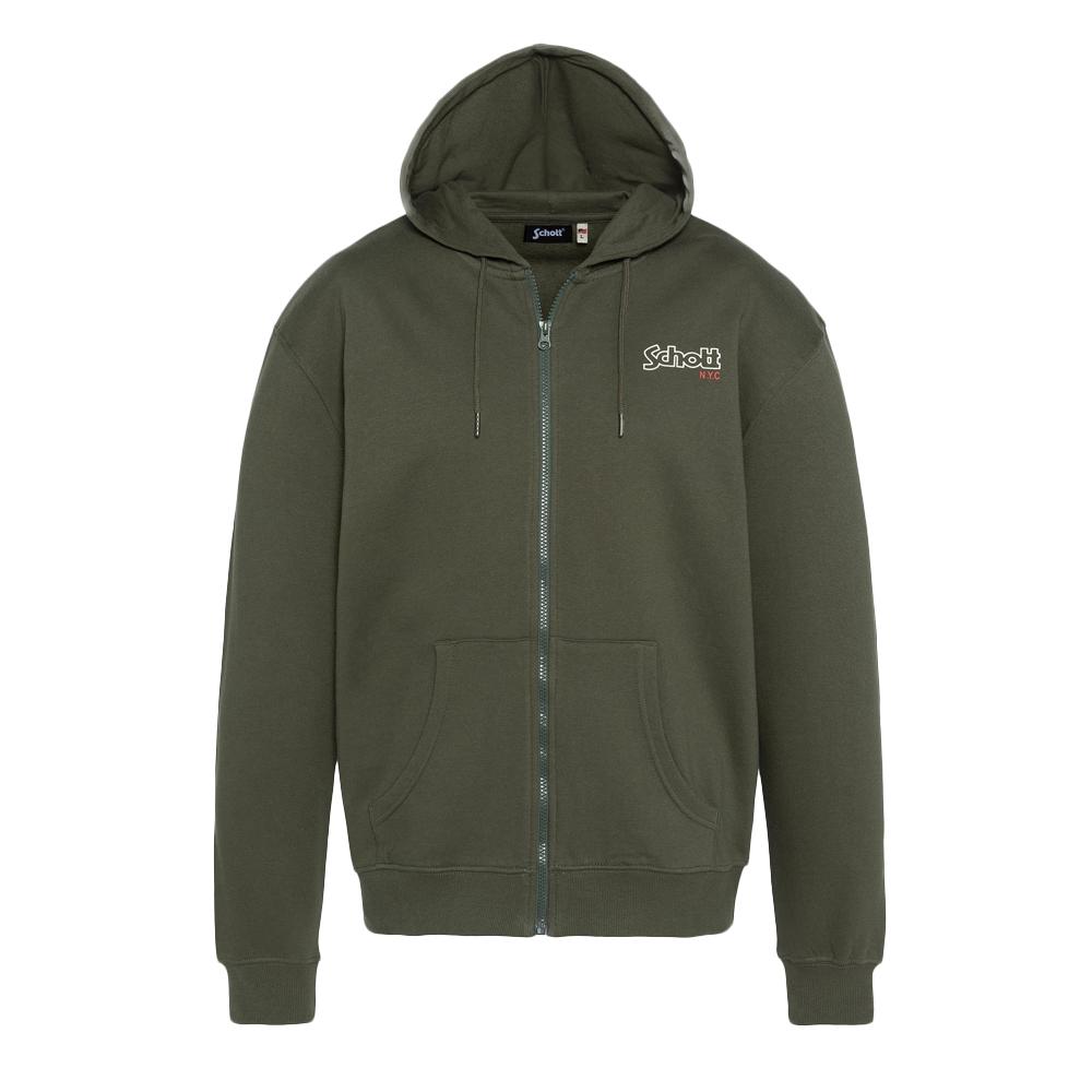 Schott Sweat Zippé Kaki Homme Schott SWHSAM