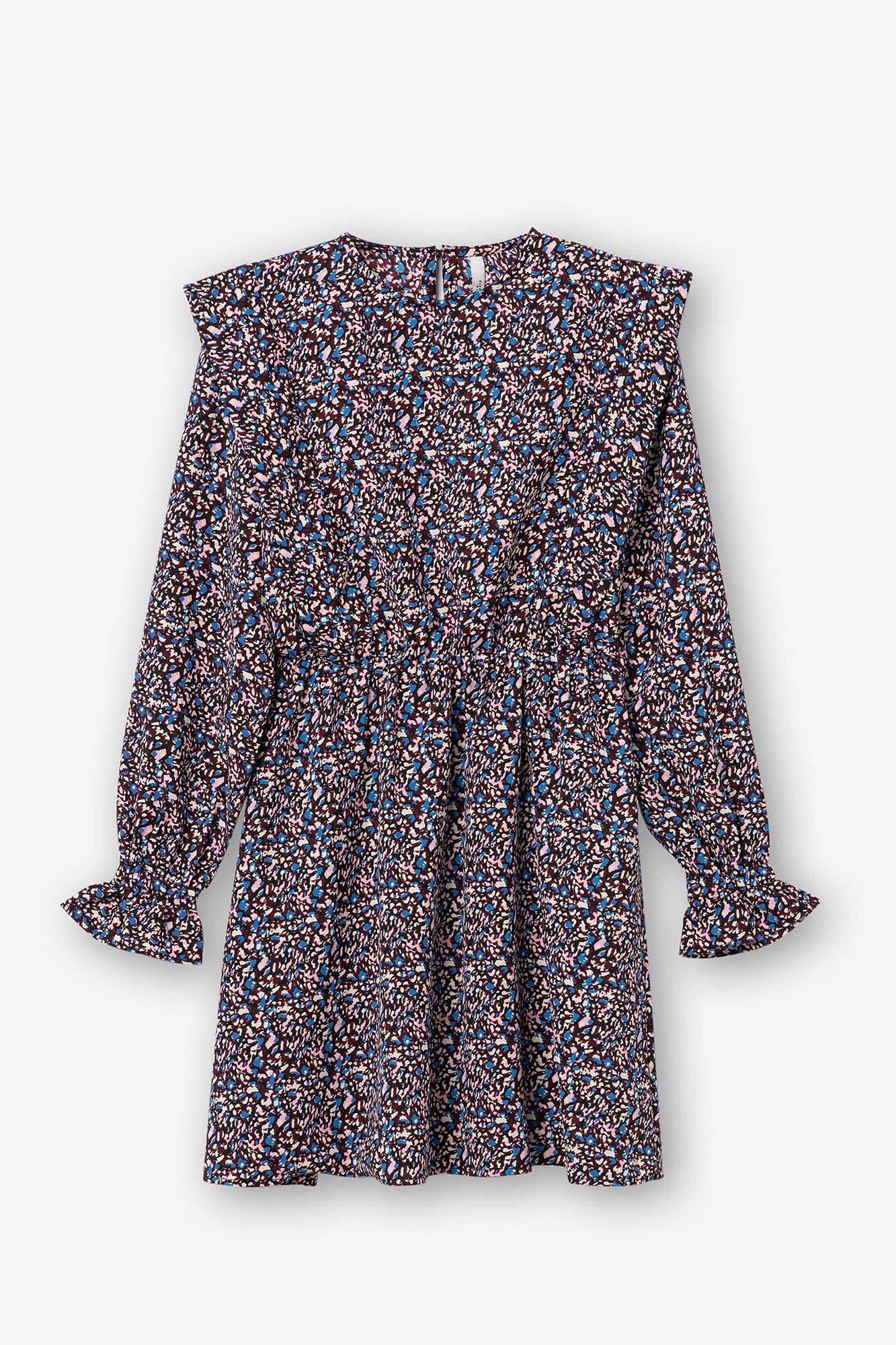 Vestido estampado com cintura elástica.