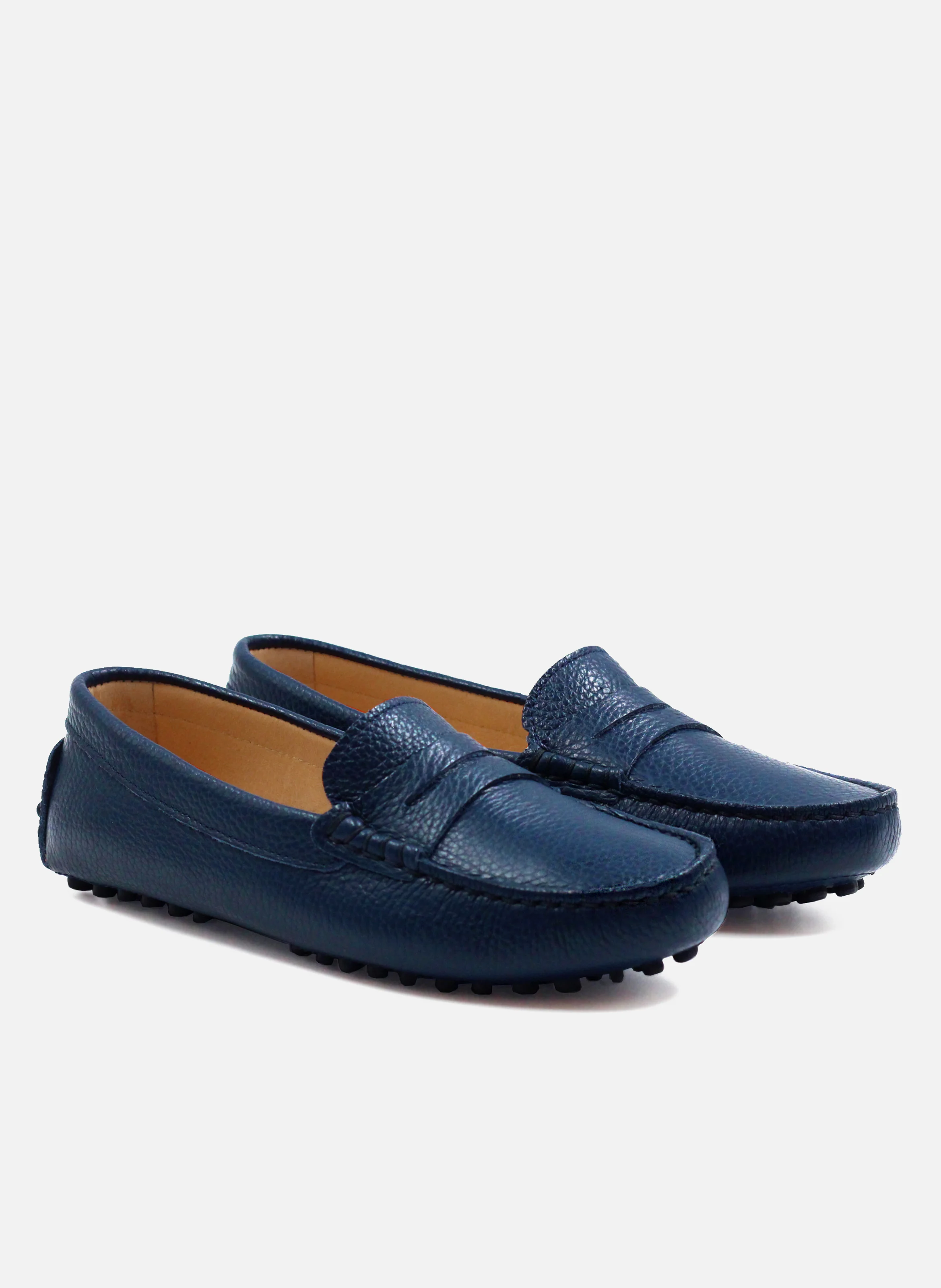 Mocassins femme cuir grainé | Bleu