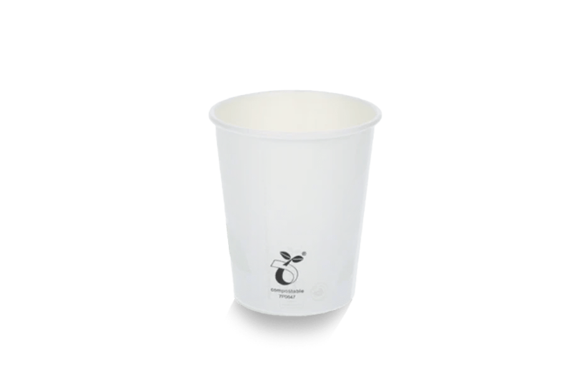 Kartonnen koffiebeker 230cc 8oz Ø80mm wit BIO