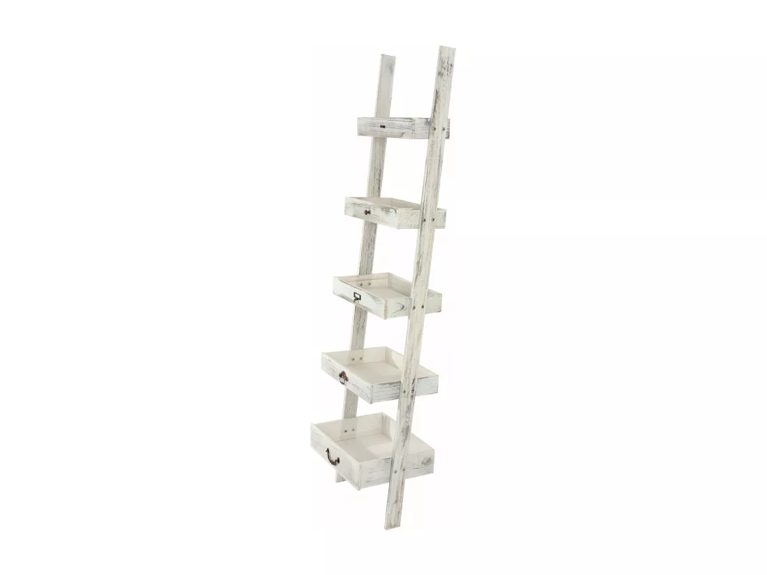 Echelle étagère plante jardinière blanche 43 x 32 x 169 cm ETA04011