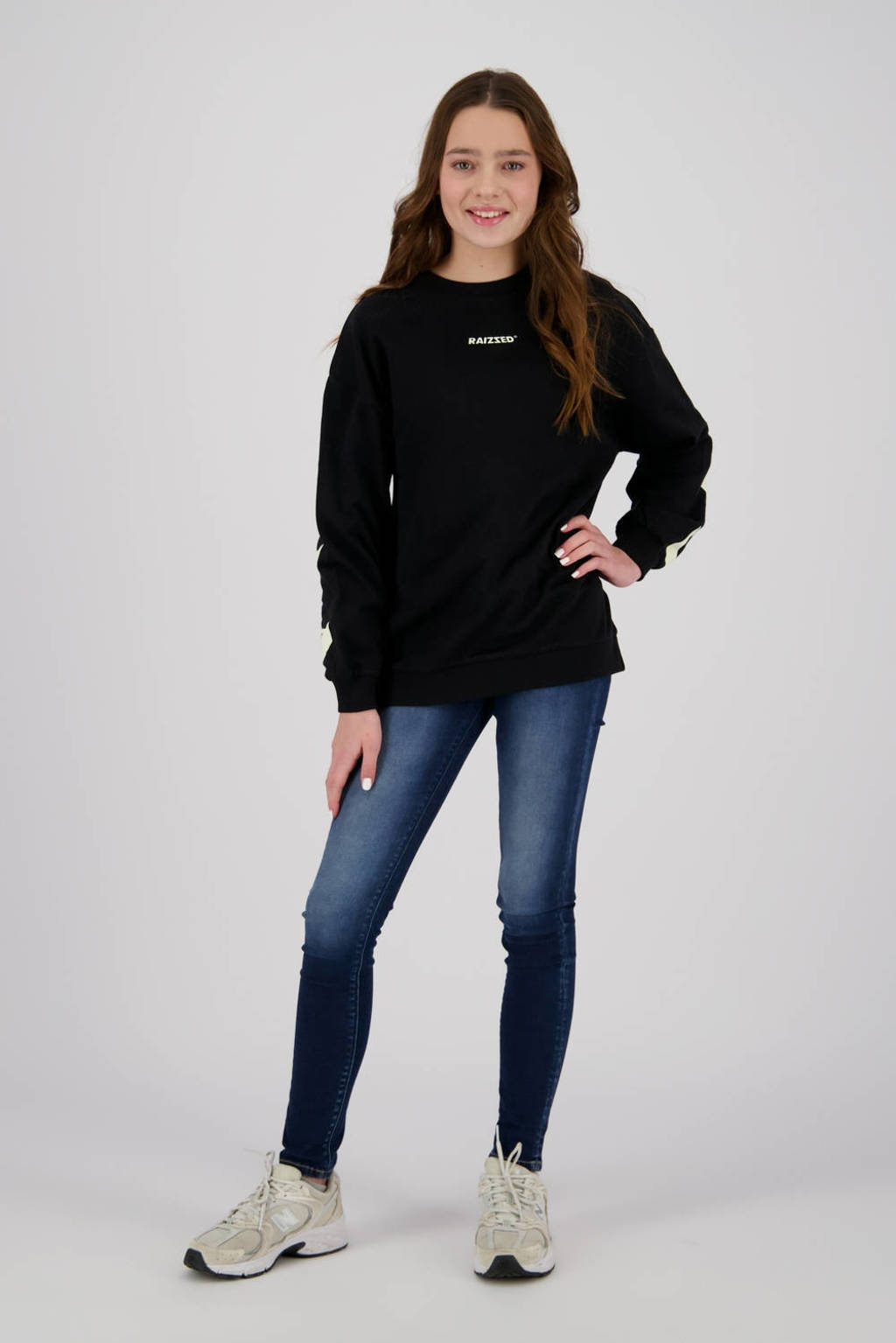 Raizzed sweater Neva met backprint zwart