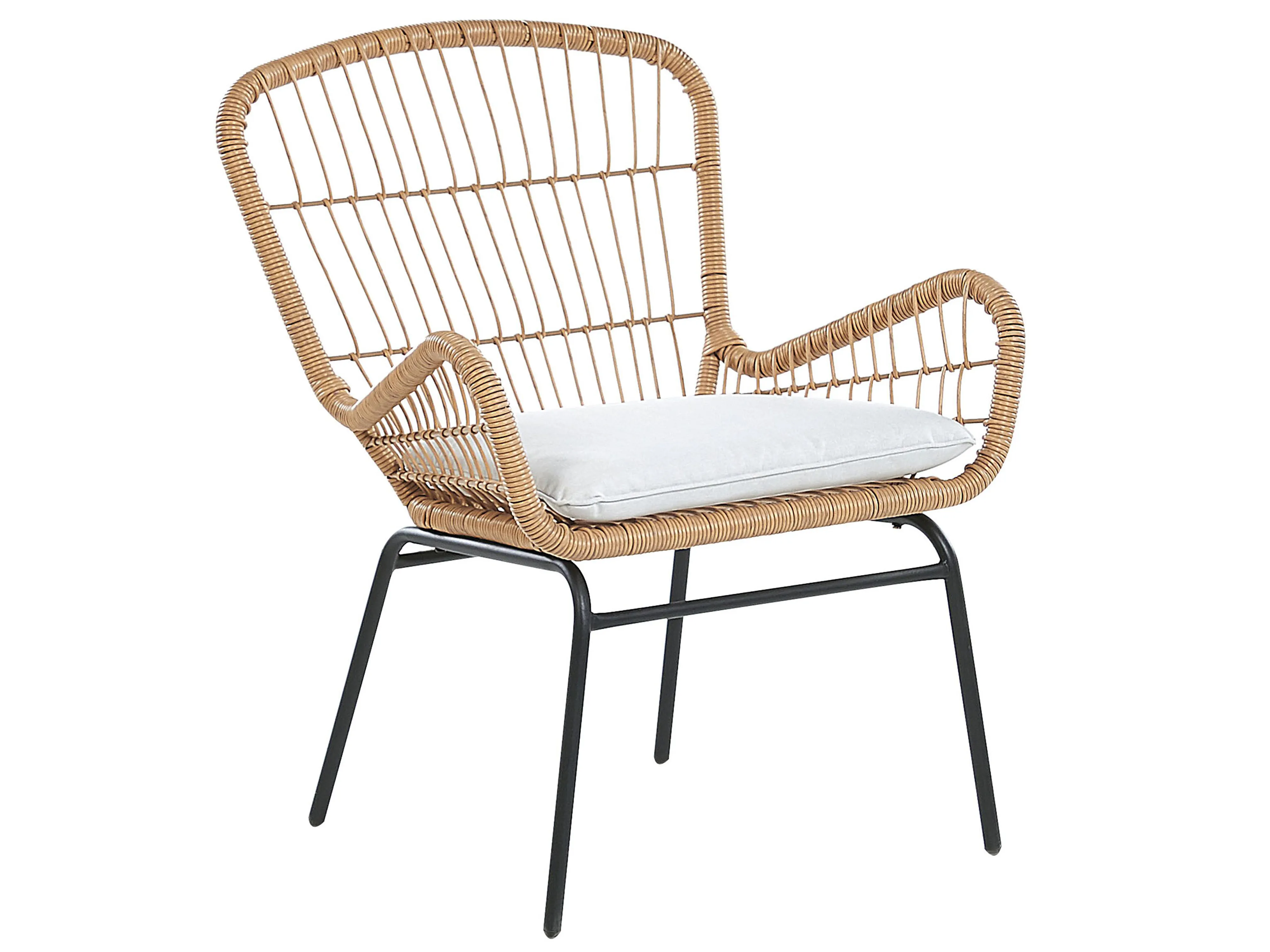Bistroset met kussens LABICO PE rotan Lichtbruin