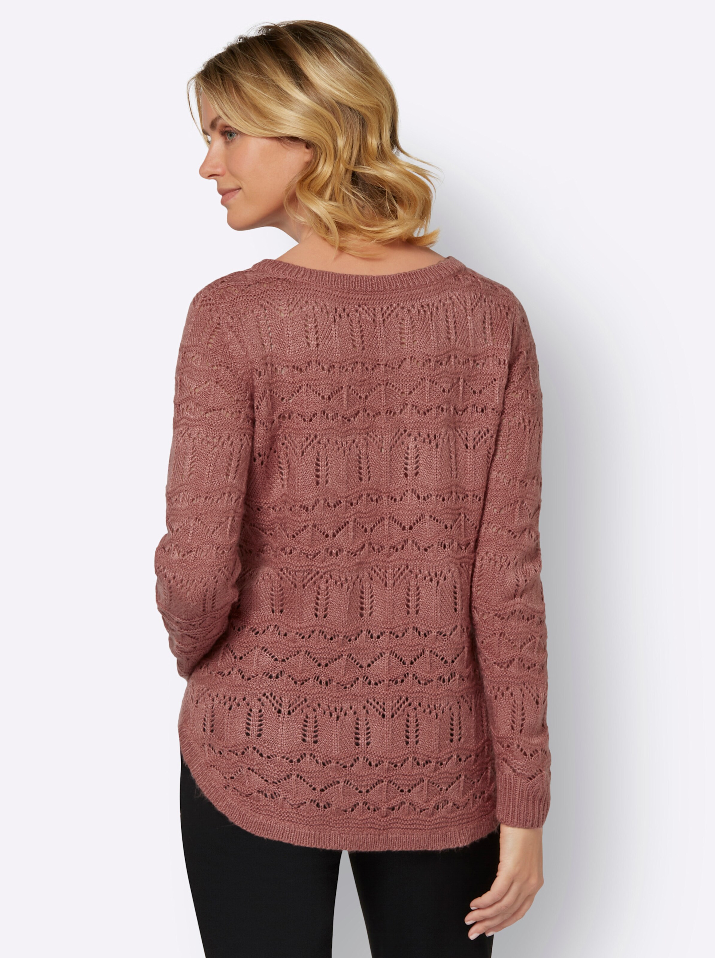 Ajourpullover in rosenholz