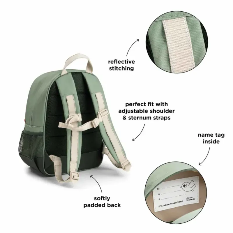 Doner by Deer Junior Ryggsekk - Tiny Trails Grønn, 13 L.